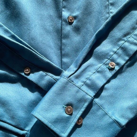 Geoffrey Beene Blue Classic Fit Wrinkle Free Shirt Size 16.5 & 32/33 Workwear - Picture 6 of 7